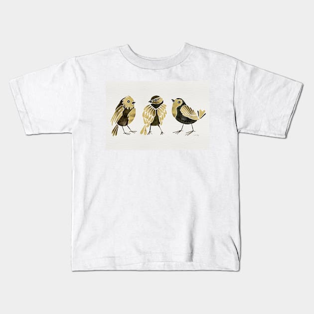 finches gold Kids T-Shirt by CatCoq